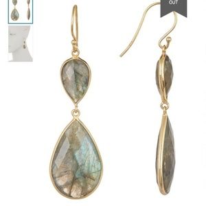 Argento Vivo 18k gold and labradorite teardrop